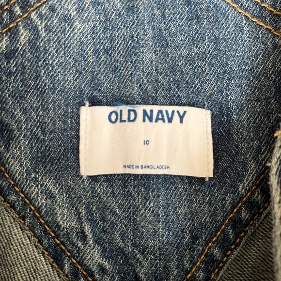 Old Navy Overalls. Size 10. Blue. No rips, slight distressed spot. - Picture 4 of 5